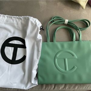 TELFAR MEDIUM SHOPPING BAG SAGE NWT AUTHENTIC!